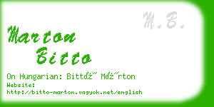 marton bitto business card